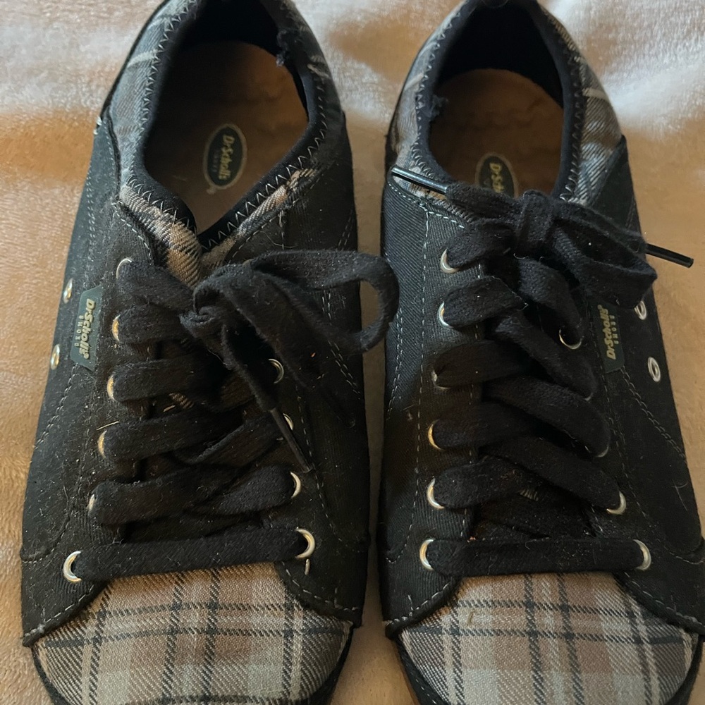 Black Plaid Slip-on women’s sneakers